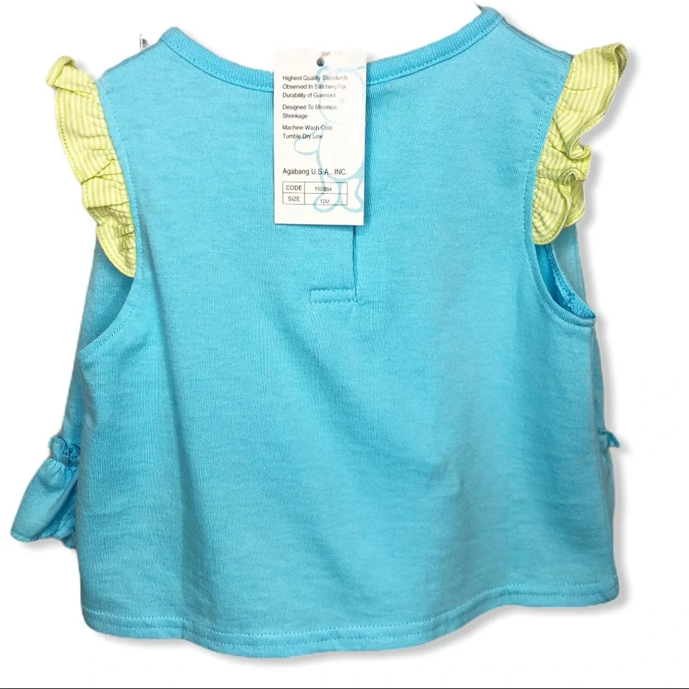 12 Months New Agabang 2 Piece Skirt & Tee with Ruffle Infant Toddler Baby‎ girls